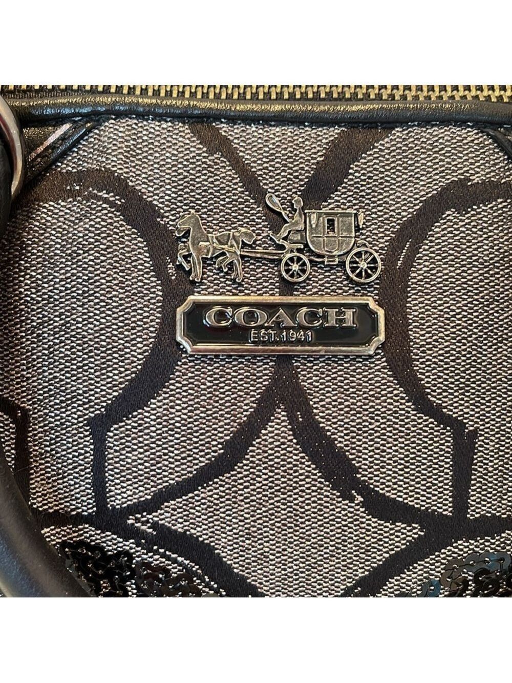 Coach Madison Signature Op Art Sophia Satchel - Picture 2 of 13
